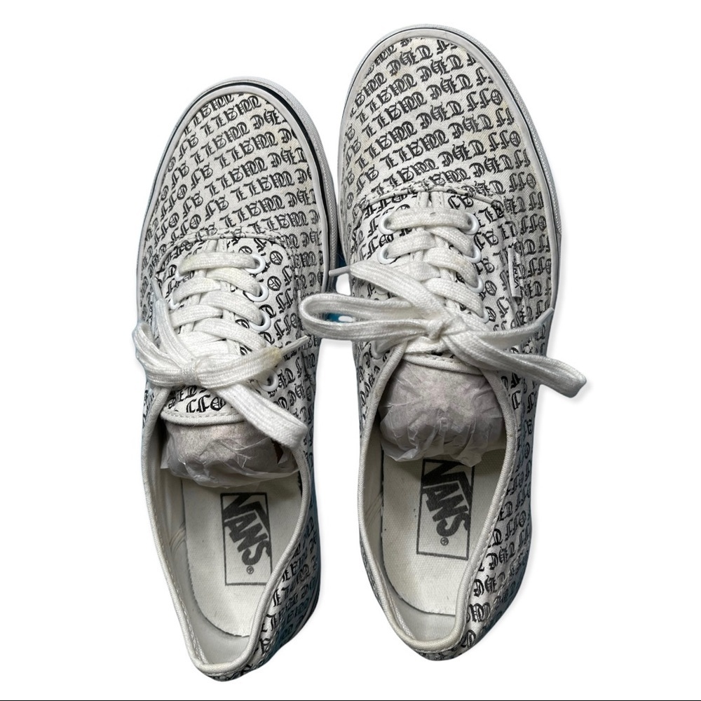 Vans Off The Wall Print White Sneakers Sz 11/9.5